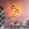 Modern 3 Bulb Triangle Shapes Ceiling Hanging Light Fixture, Black Decorative Chandelier